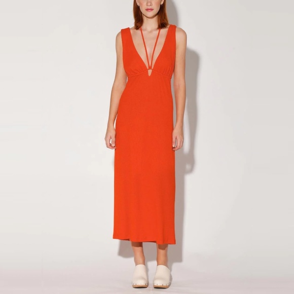 Walter Baker Carmen Ribbed Jersey Halterneck Midi Dress - Picture 4 of 15